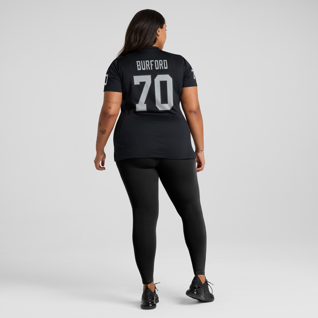 Women's Las Vegas Raiders Spencer Burford Nike Black Team Game Jersey - Image 6