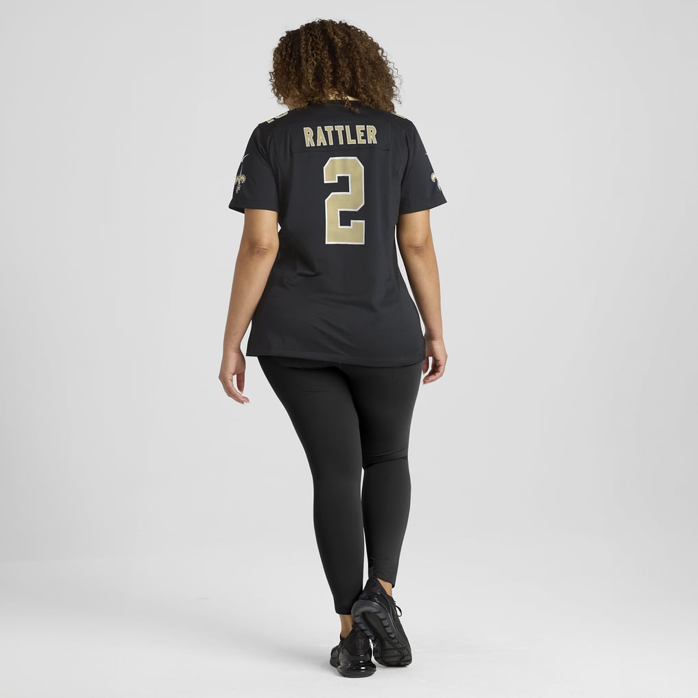 Women's New Orleans Saints Spencer Rattler Nike  Black Team Game Jersey - Image 8