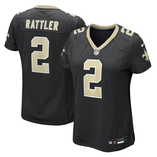 Women's New Orleans Saints Spencer Rattler Nike  Black Team Game Jersey - Image 1