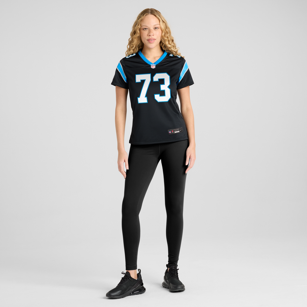 Women's Carolina Panthers Stone Forsythe Nike Black Team Game Jersey - Image 3