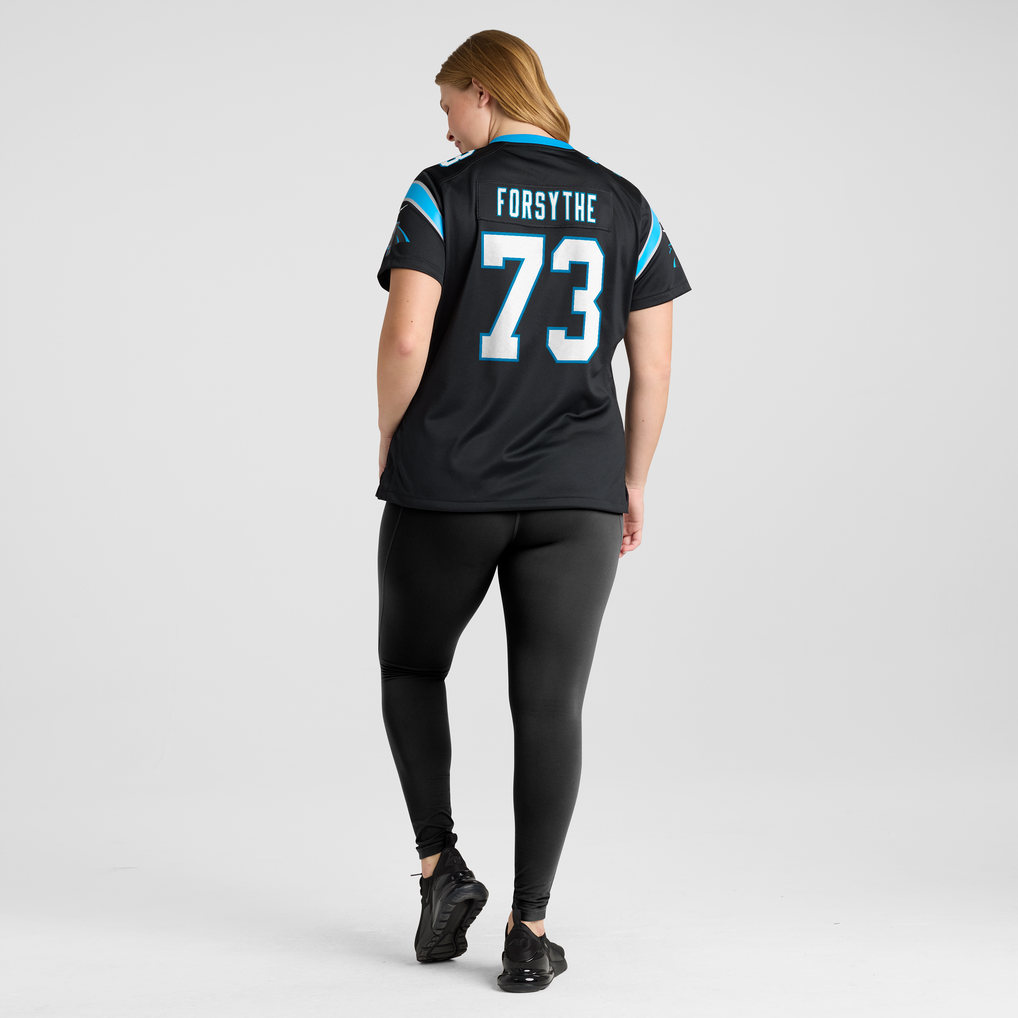 Women's Carolina Panthers Stone Forsythe Nike Black Team Game Jersey - Image 6