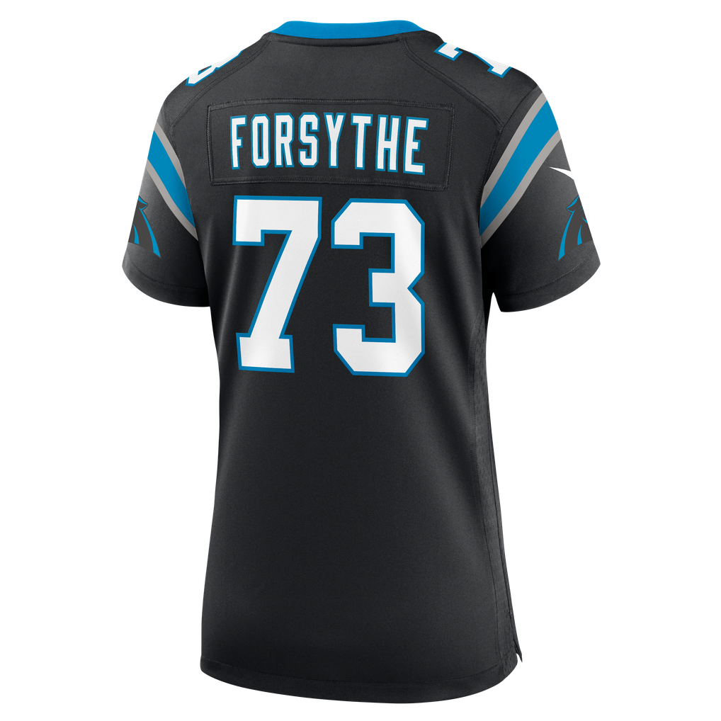 Women's Carolina Panthers Stone Forsythe Nike Black Team Game Jersey - Image 8