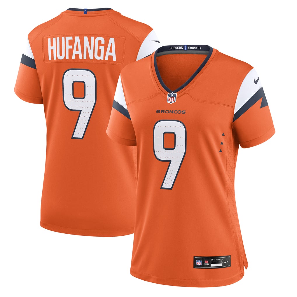 Women's Denver Broncos Talanoa Hufanga Nike  Orange Team Game Jersey - Image 1