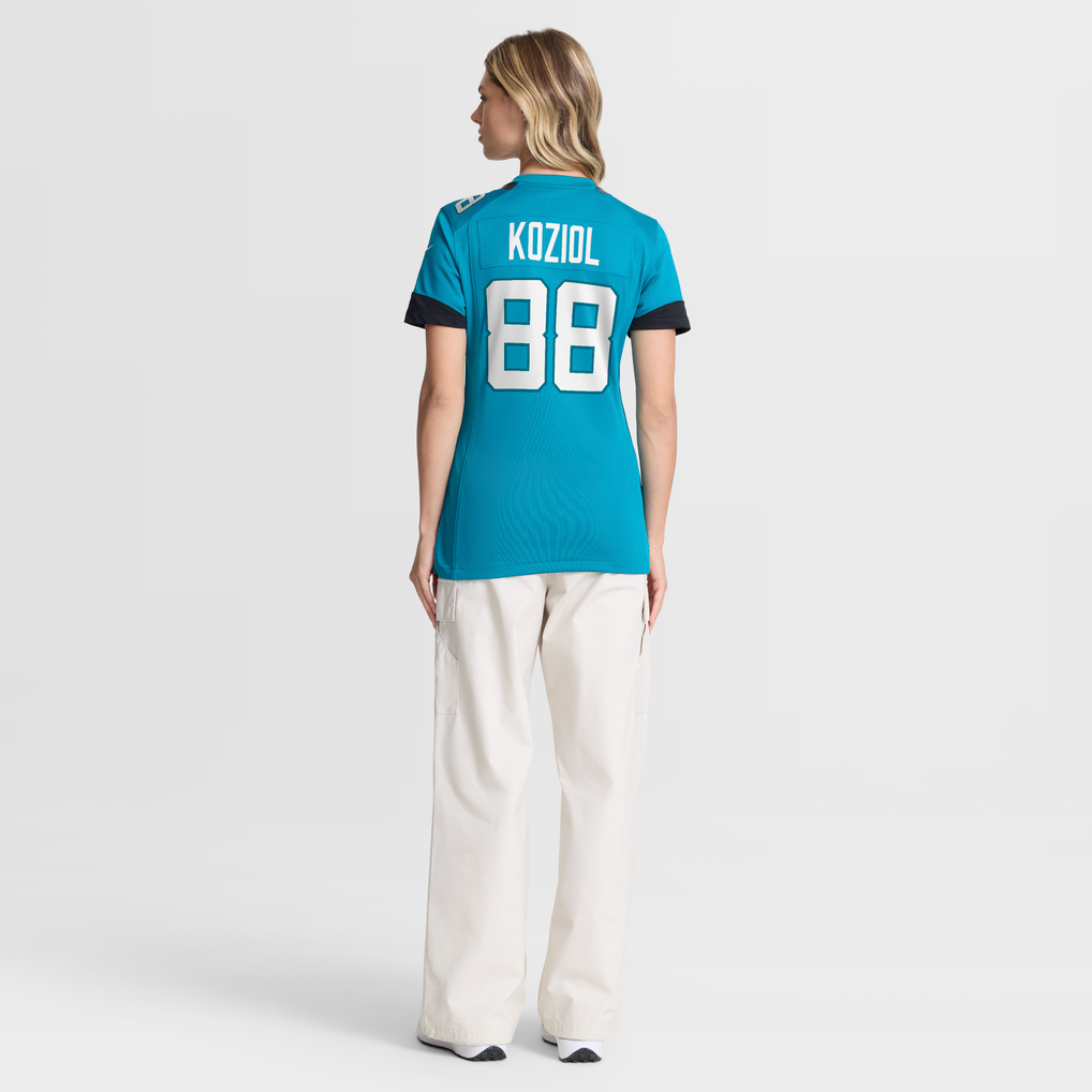 Women's Jacksonville Jaguars Tanner Koziol Nike Teal Team Game Jersey - Image 4
