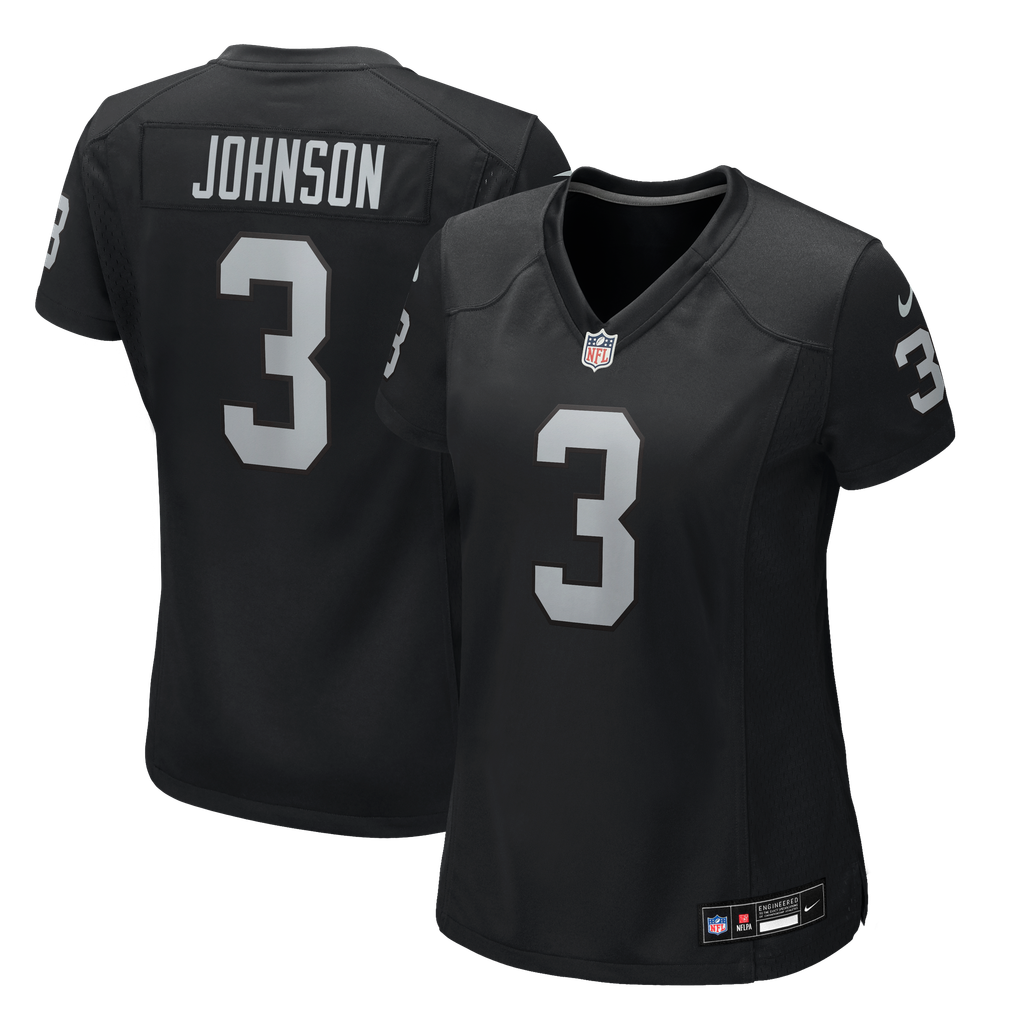 Women's Las Vegas Raiders Taron Johnson Nike Black Team Game Jersey - Image 2