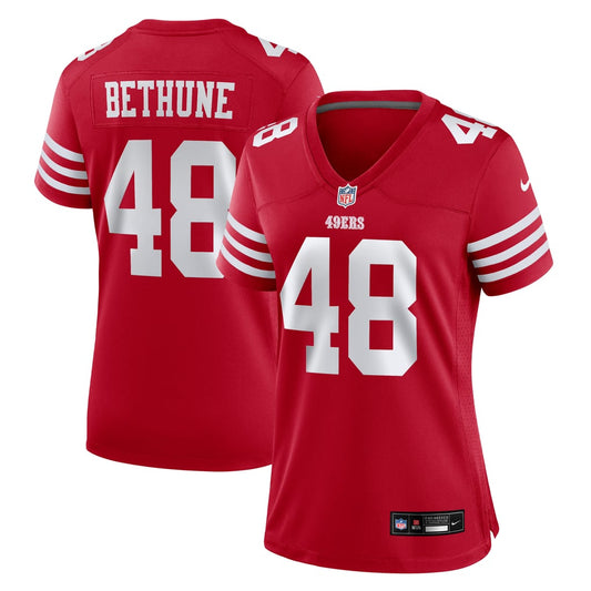 Women's San Francisco 49ers Tatum Bethune Nike  Scarlet Team Game Jersey - Image 1