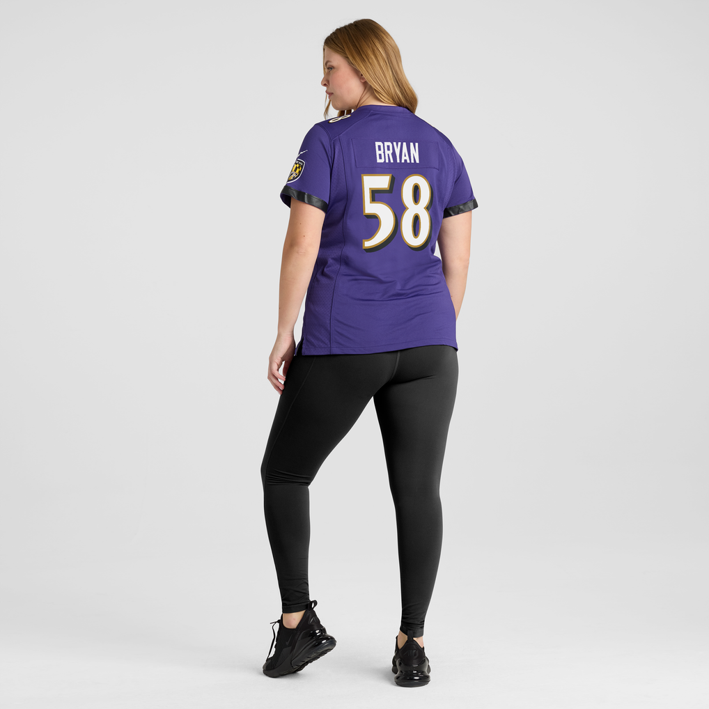 Women's Baltimore Ravens Taven Bryan Nike Purple Team Game Jersey