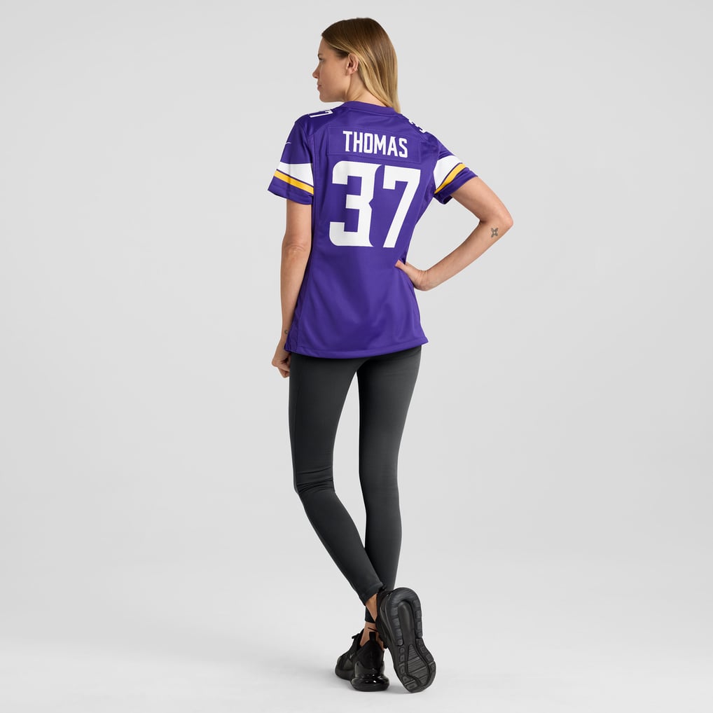 Women's Minnesota Vikings Tavierre Thomas Nike  Purple Team Game Jersey - Image 6