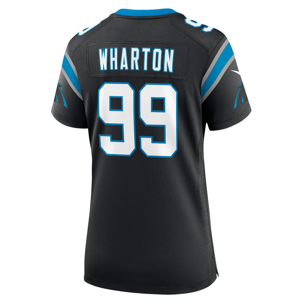 Women's Carolina Panthers Tershawn Wharton Nike Black Team Game Jersey - Image 4