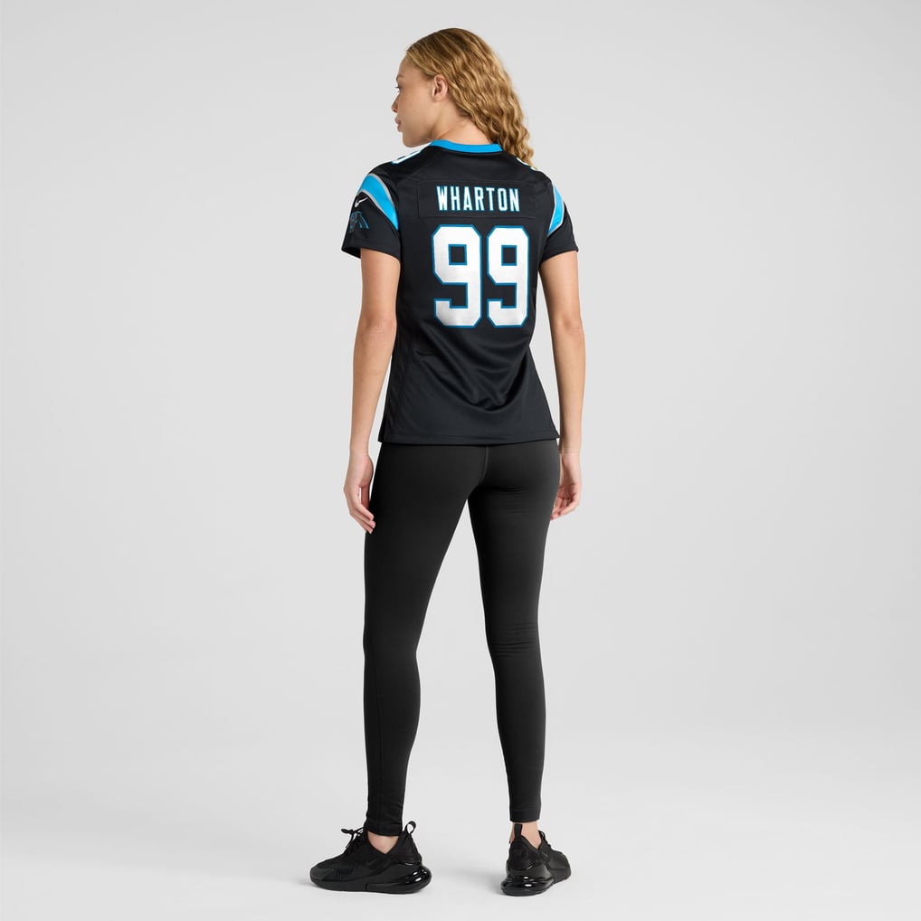 Women's Carolina Panthers Tershawn Wharton Nike Black Team Game Jersey - Image 6