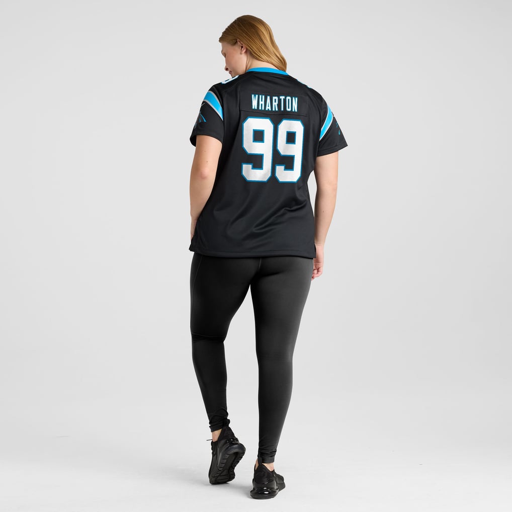 Women's Carolina Panthers Tershawn Wharton Nike Black Team Game Jersey - Image 8