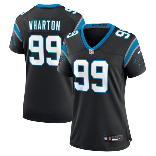 Women's Carolina Panthers Tershawn Wharton Nike Black Team Game Jersey - Image 1