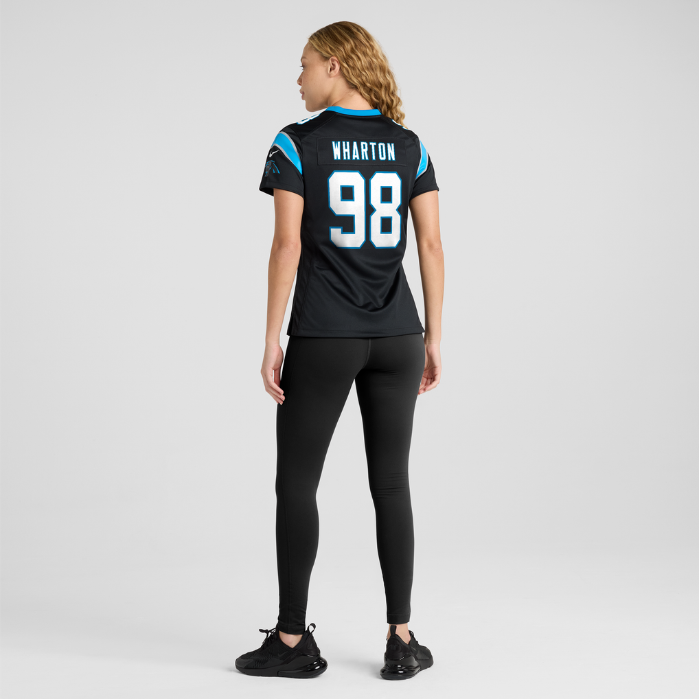 Women's Carolina Panthers Tershawn Wharton Nike Black Team Game Jersey - Image 4