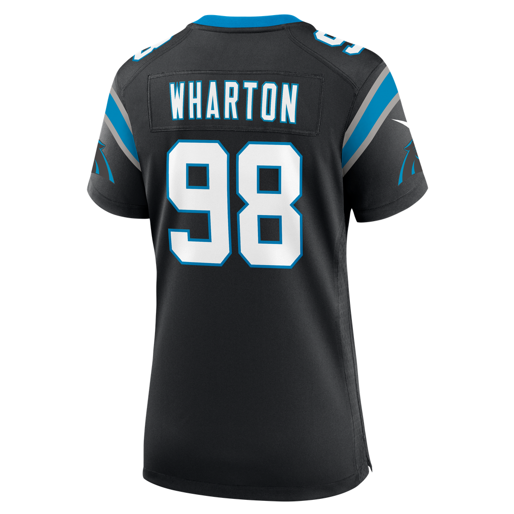Women's Carolina Panthers Tershawn Wharton Nike Black Team Game Jersey - Image 8
