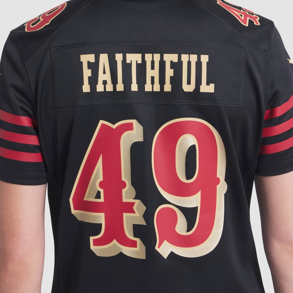 Women's San Francisco 49ers The Faithful Nike Black Rivalries Collection Game Jersey - Image 7