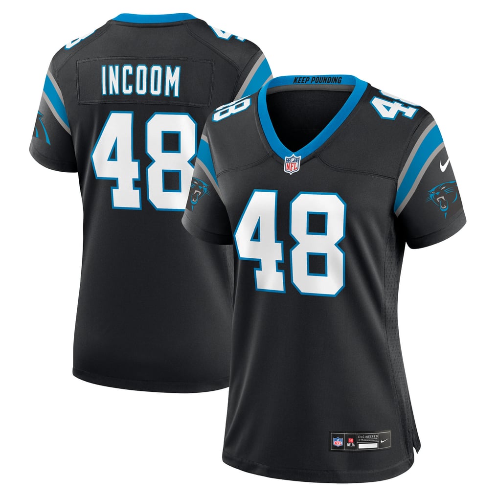 Women's Carolina Panthers Thomas Incoom Nike Black Team Game Jersey - Image 2
