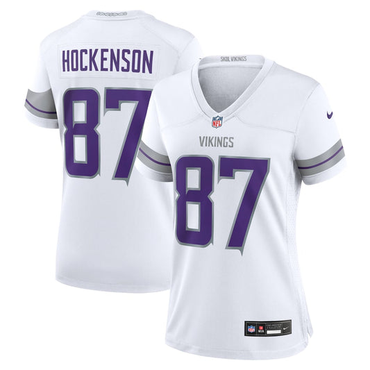 Women's Minnesota Vikings T.J. Hockenson Nike White Alternate Game Player Jersey - Image 1