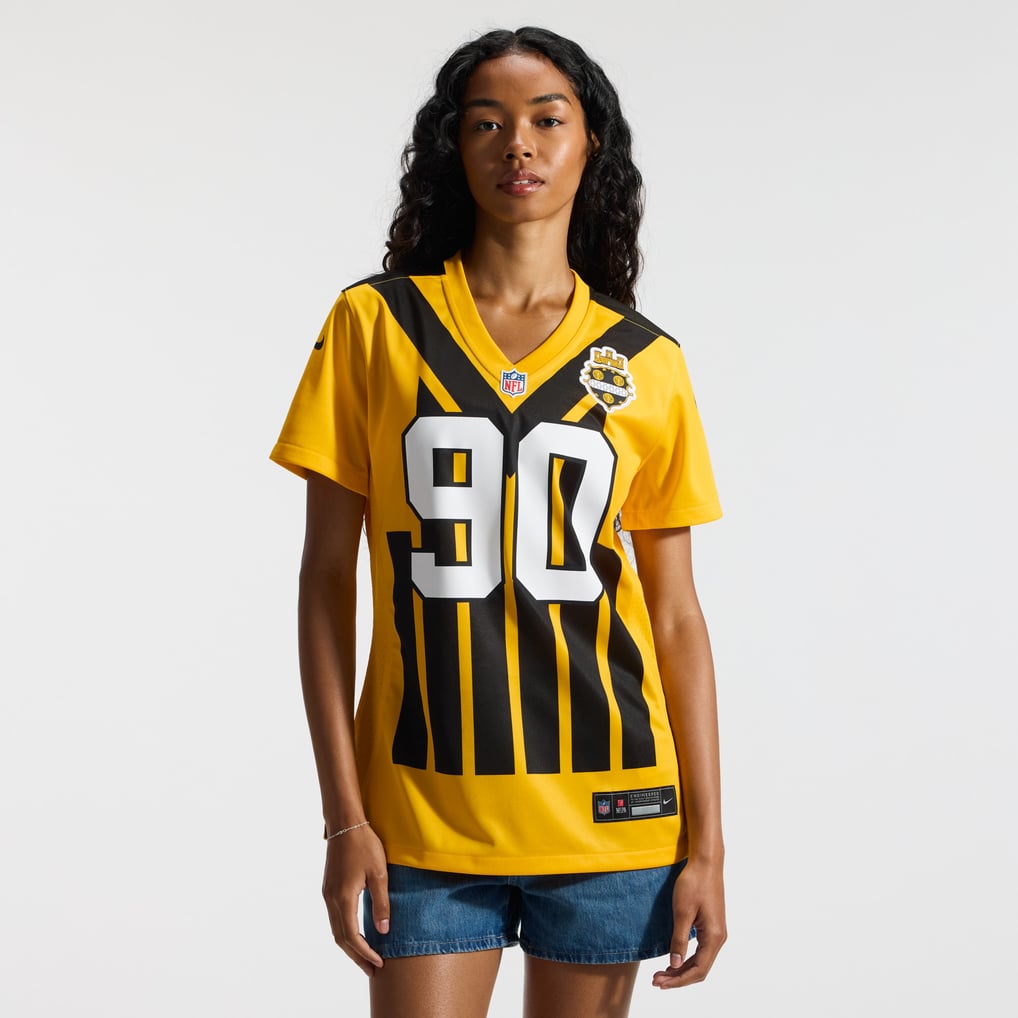 Women's Pittsburgh Steelers T.J. Watt Nike Gold Alternate 1933 Throwback Game Jersey - Image 3