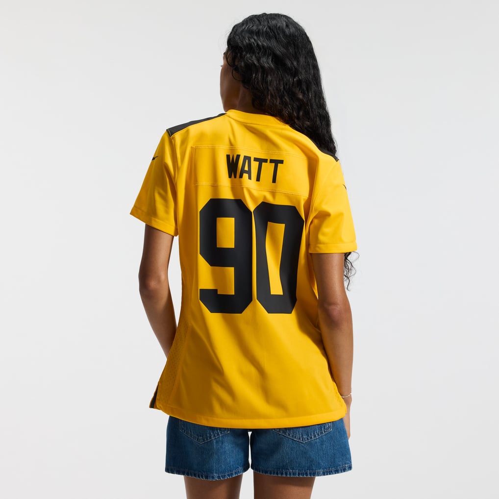 Women's Pittsburgh Steelers T.J. Watt Nike Gold Alternate 1933 Throwback Game Jersey - Image 4
