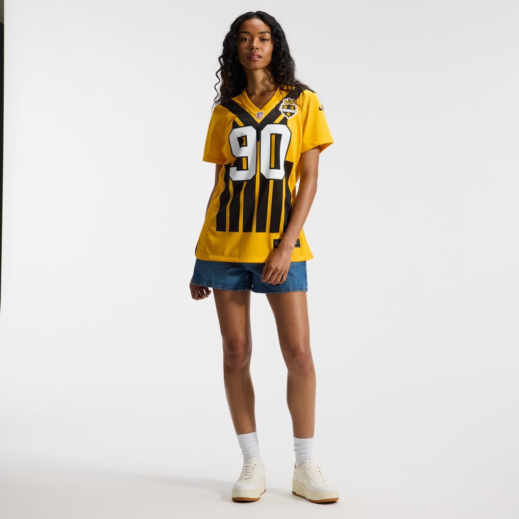Women's Pittsburgh Steelers T.J. Watt Nike Gold Alternate 1933 Throwback Game Jersey - Image 5