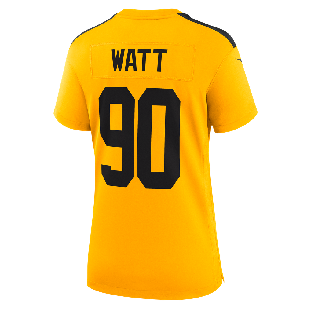 Women's Pittsburgh Steelers T.J. Watt Nike Gold Alternate 1933 Throwback Game Jersey - Image 8