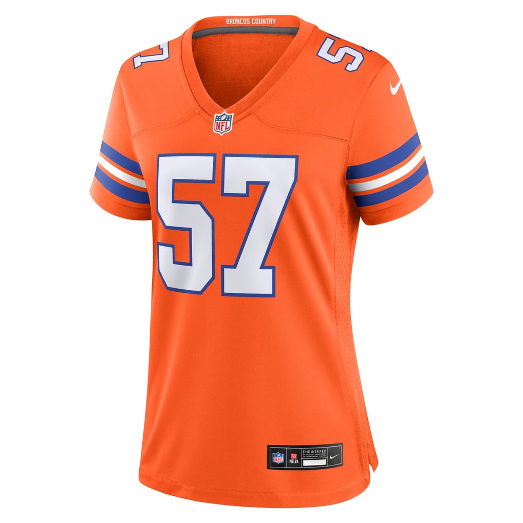 Women's Denver Broncos Tom Jackson Nike Orange Mile High Collection 1977 Throwback Retired Player Game Jersey - Image 3