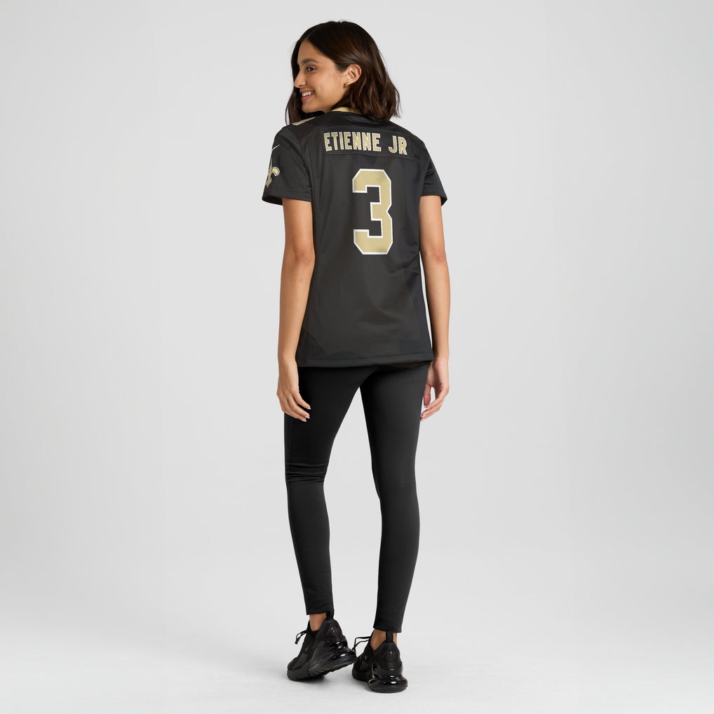 Women's New Orleans Saints Travis Etienne Jr Nike Black Team Game Jersey - Image 4