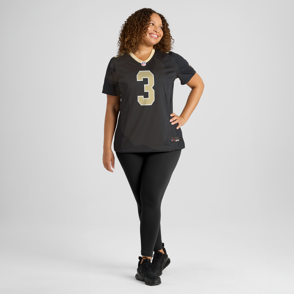 Women's New Orleans Saints Travis Etienne Jr Nike Black Team Game Jersey - Image 5