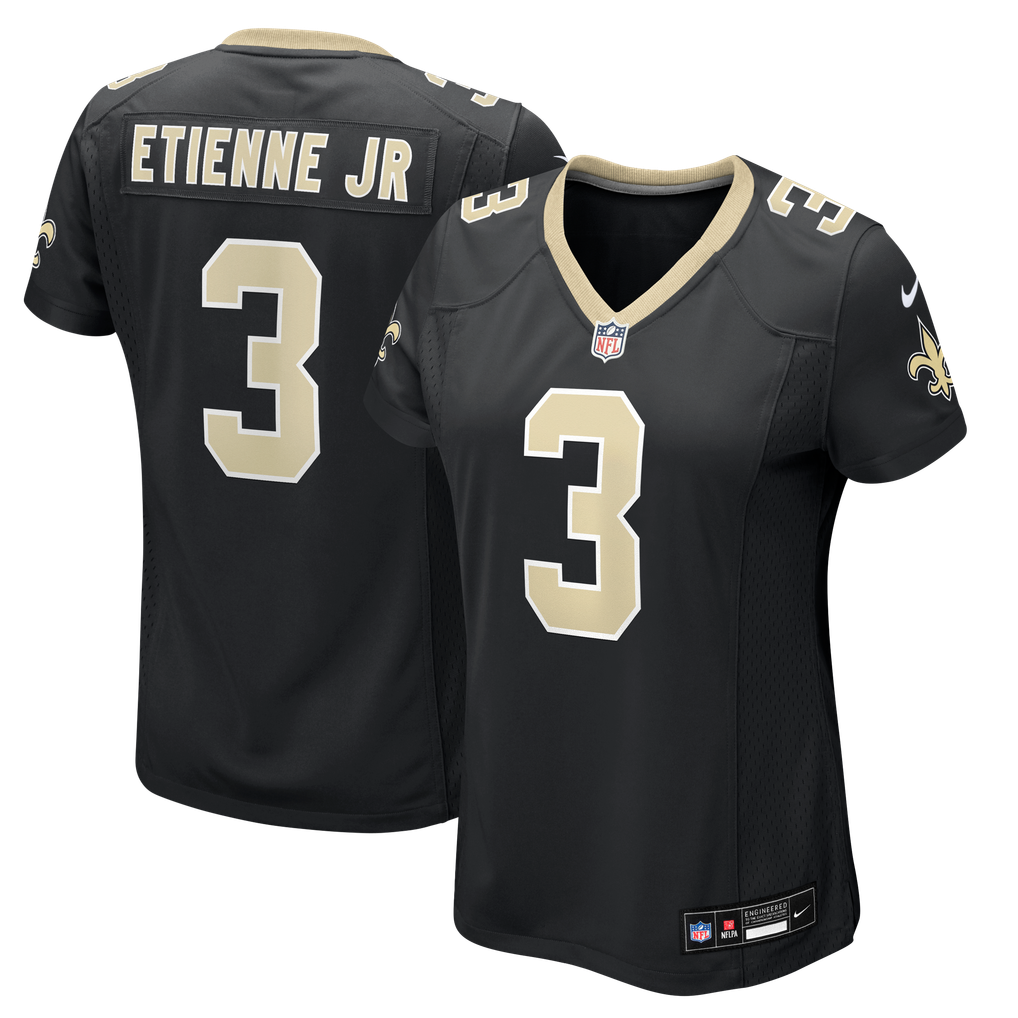 Women's New Orleans Saints Travis Etienne Jr Nike Black Team Game Jersey - Image 1
