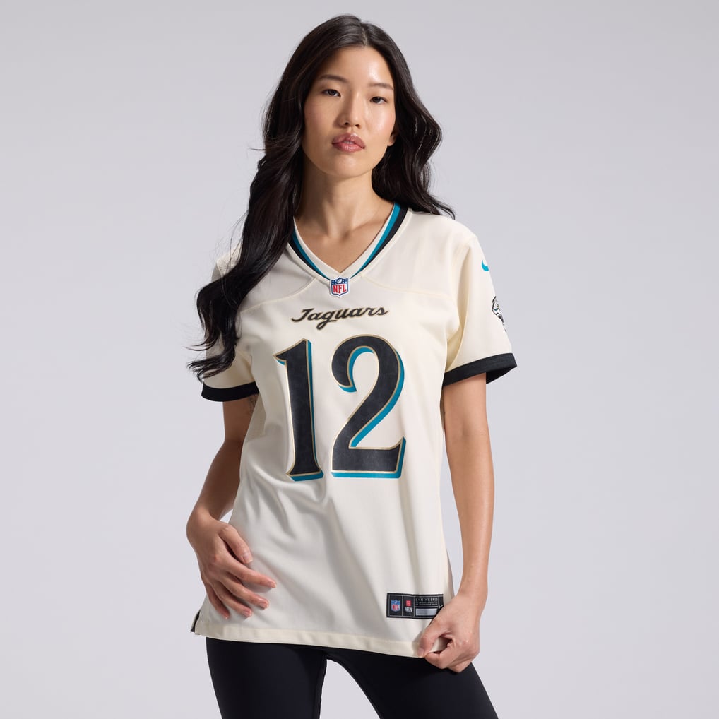 Women's Jacksonville Jaguars Travis Hunter Nike Natural 2026 Rivalries Collection Game Jersey - Image 3