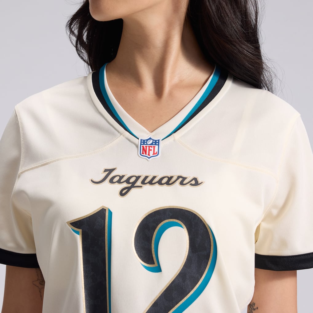 Women's Jacksonville Jaguars Travis Hunter Nike Natural 2026 Rivalries Collection Game Jersey - Image 7