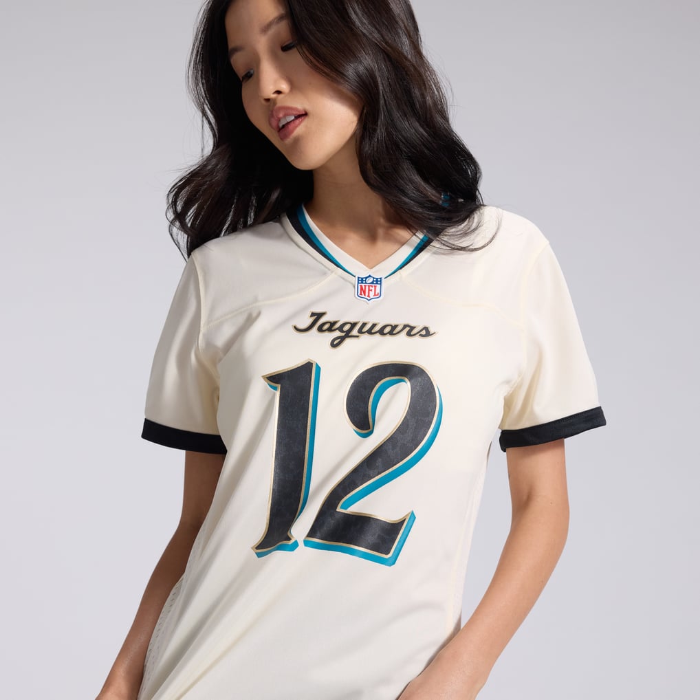 Women's Jacksonville Jaguars Travis Hunter Nike Natural 2026 Rivalries Collection Game Jersey - Image 8
