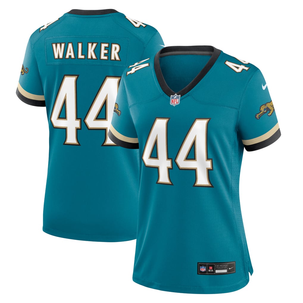 Women's Jacksonville Jaguars Travon Walker Nike Teal Prowler Throwback Game Jersey - Image 2