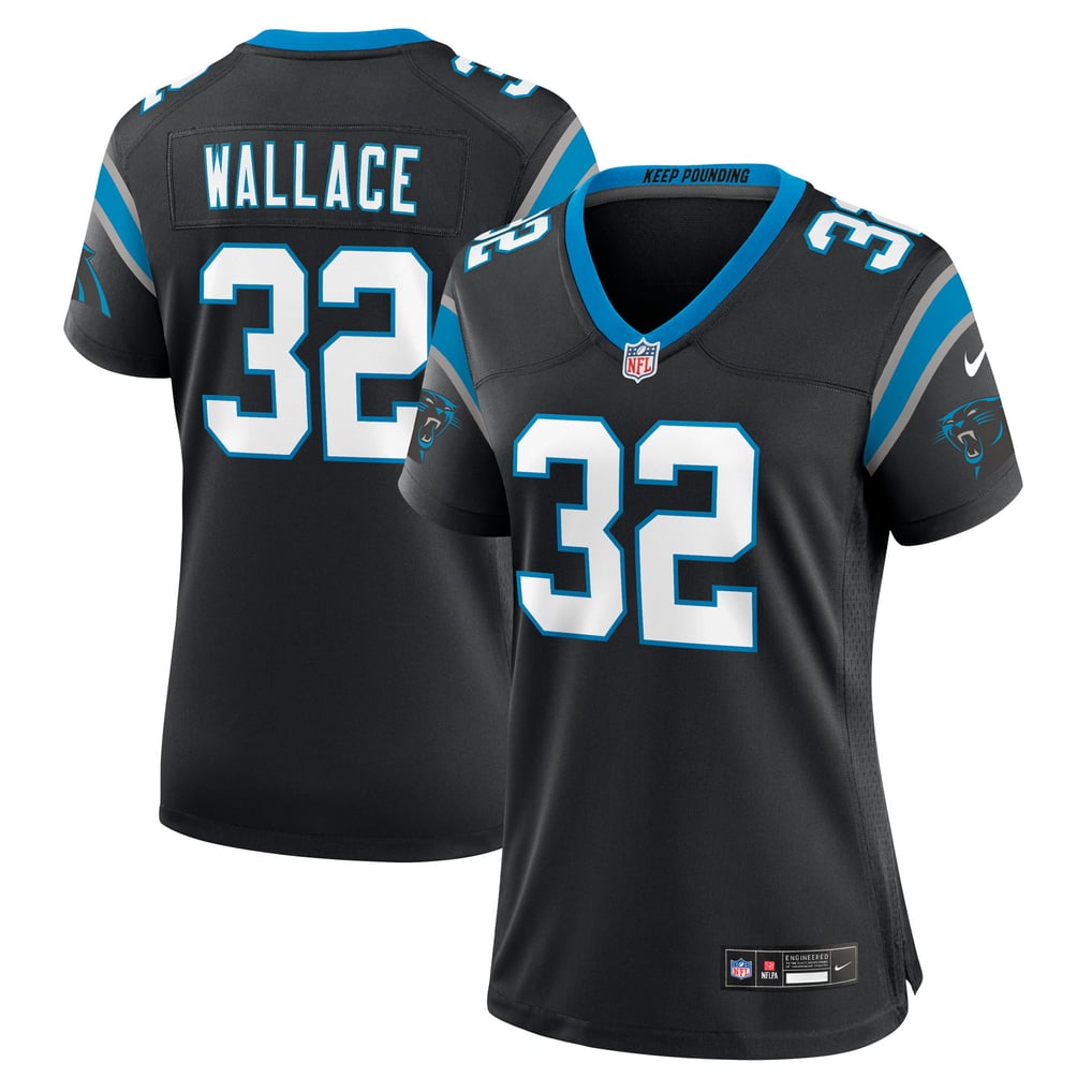 Women's Carolina Panthers Trevin Wallace Nike Black Team Game Jersey - Image 2