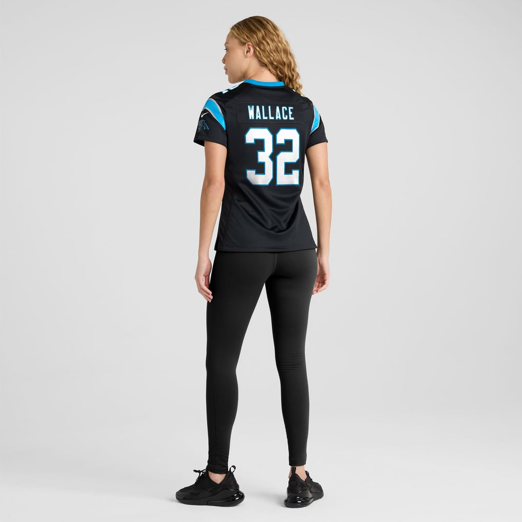 Women's Carolina Panthers Trevin Wallace Nike Black Team Game Jersey - Image 6