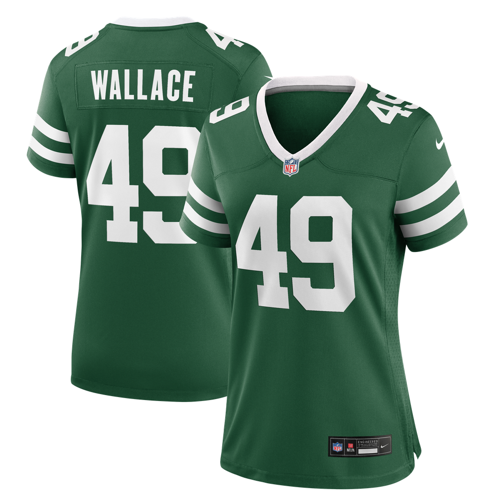 Women's New York Jets Trevin Wallace Nike Legacy Green Team Game Jersey - Image 1