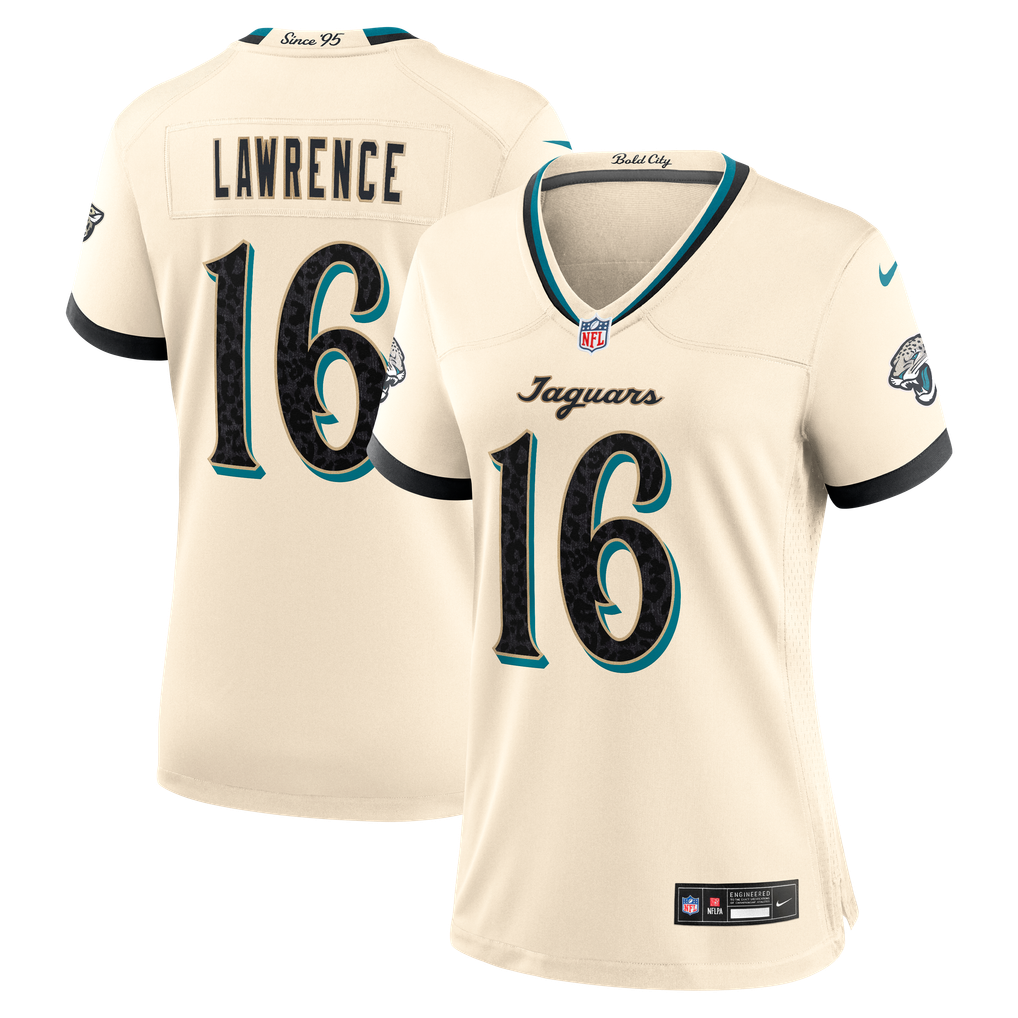 Women's Jacksonville Jaguars Trevor Lawrence Nike Natural 2026 Rivalries Collection Game Jersey - Image 2