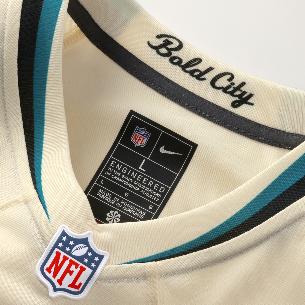 Women's Jacksonville Jaguars Trevor Lawrence Nike Natural 2026 Rivalries Collection Game Jersey - Image 6