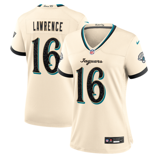 Women's Jacksonville Jaguars Trevor Lawrence Nike Natural 2026 Rivalries Collection Game Jersey - Image 1