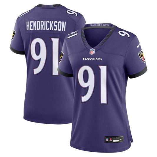 Women's Baltimore Ravens Trey Hendrickson Nike Purple Team Game Jersey