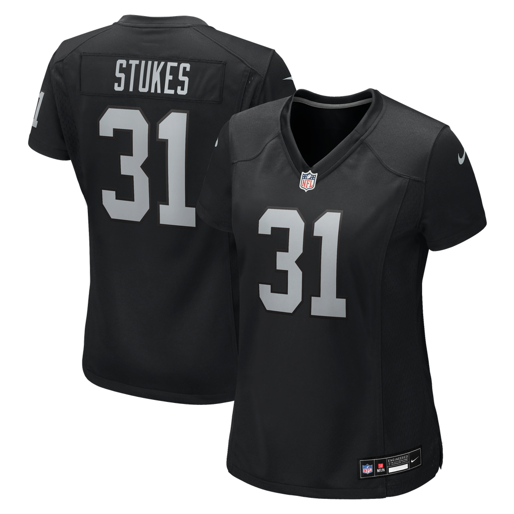 Women's Las Vegas Raiders Treydan Stukes Nike Black Team Game Jersey - Image 2