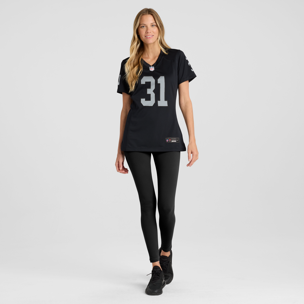 Women's Las Vegas Raiders Treydan Stukes Nike Black Team Game Jersey - Image 3