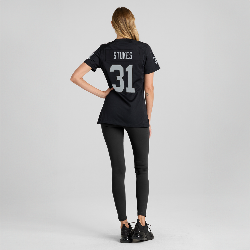 Women's Las Vegas Raiders Treydan Stukes Nike Black Team Game Jersey - Image 4