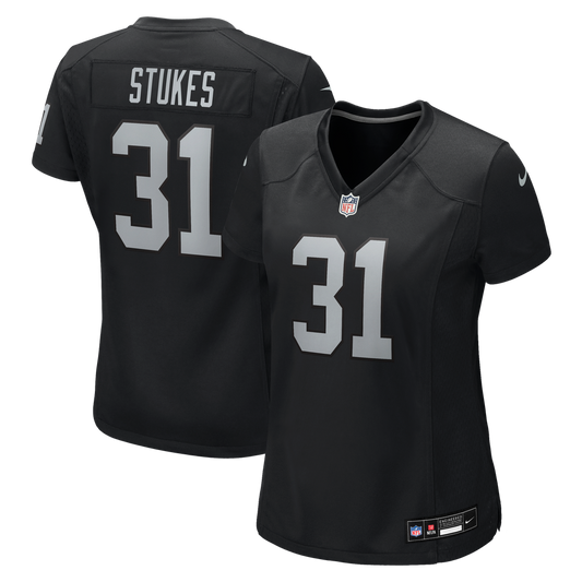 Women's Las Vegas Raiders Treydan Stukes Nike Black Team Game Jersey - Image 1