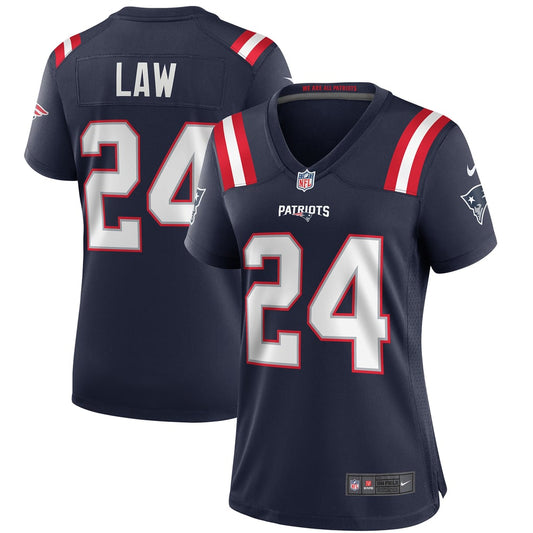 Women's New England Patriots Ty Law Nike Navy Game Retired Player Jersey - Image 1