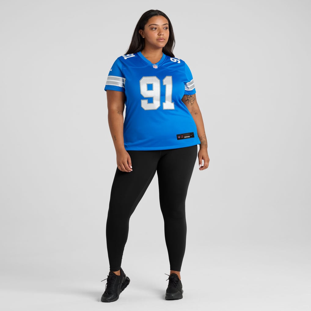 Women's Detroit Lions Tyleik Williams Nike  Blue Team Game Jersey - Image 7