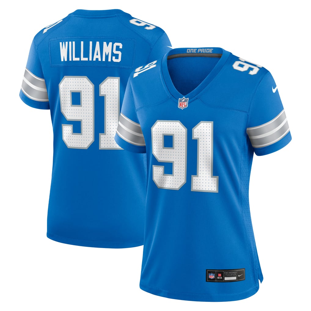Women's Detroit Lions Tyleik Williams Nike  Blue Team Game Jersey - Image 1