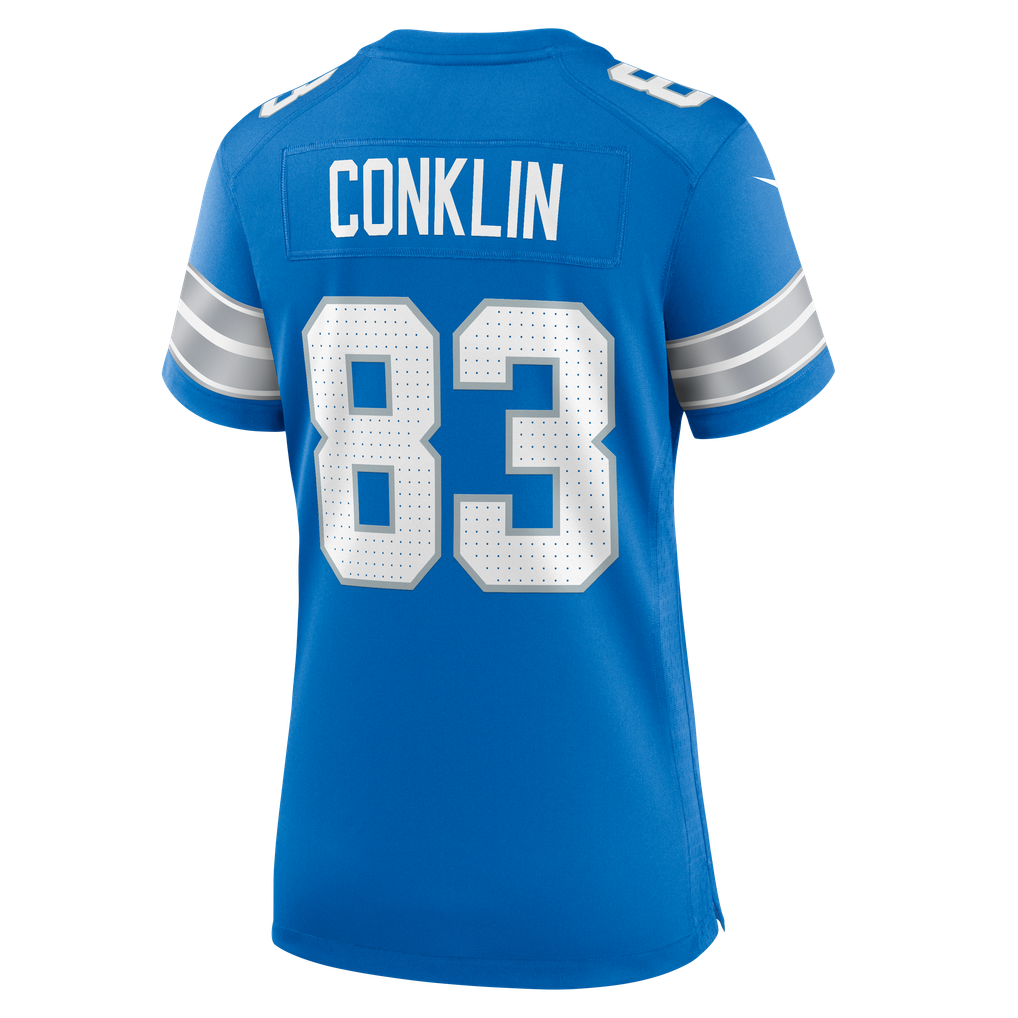 Women's Detroit Lions Tyler Conklin Nike  Blue Team Game Jersey - Image 4