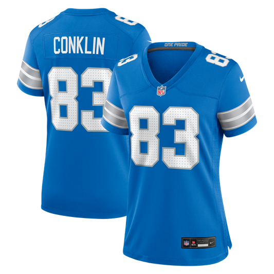 Women's Detroit Lions Tyler Conklin Nike  Blue Team Game Jersey - Image 1