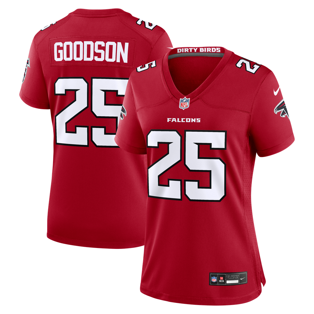 Women's Atlanta Falcons Tyler Goodson Nike Red Team Game Jersey